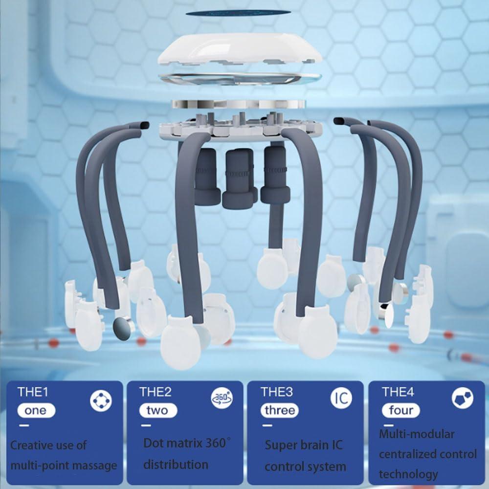 Stress Relief Eight Claw Massager USB Charging Scalp Massager  For Relaxation Stress Migraine