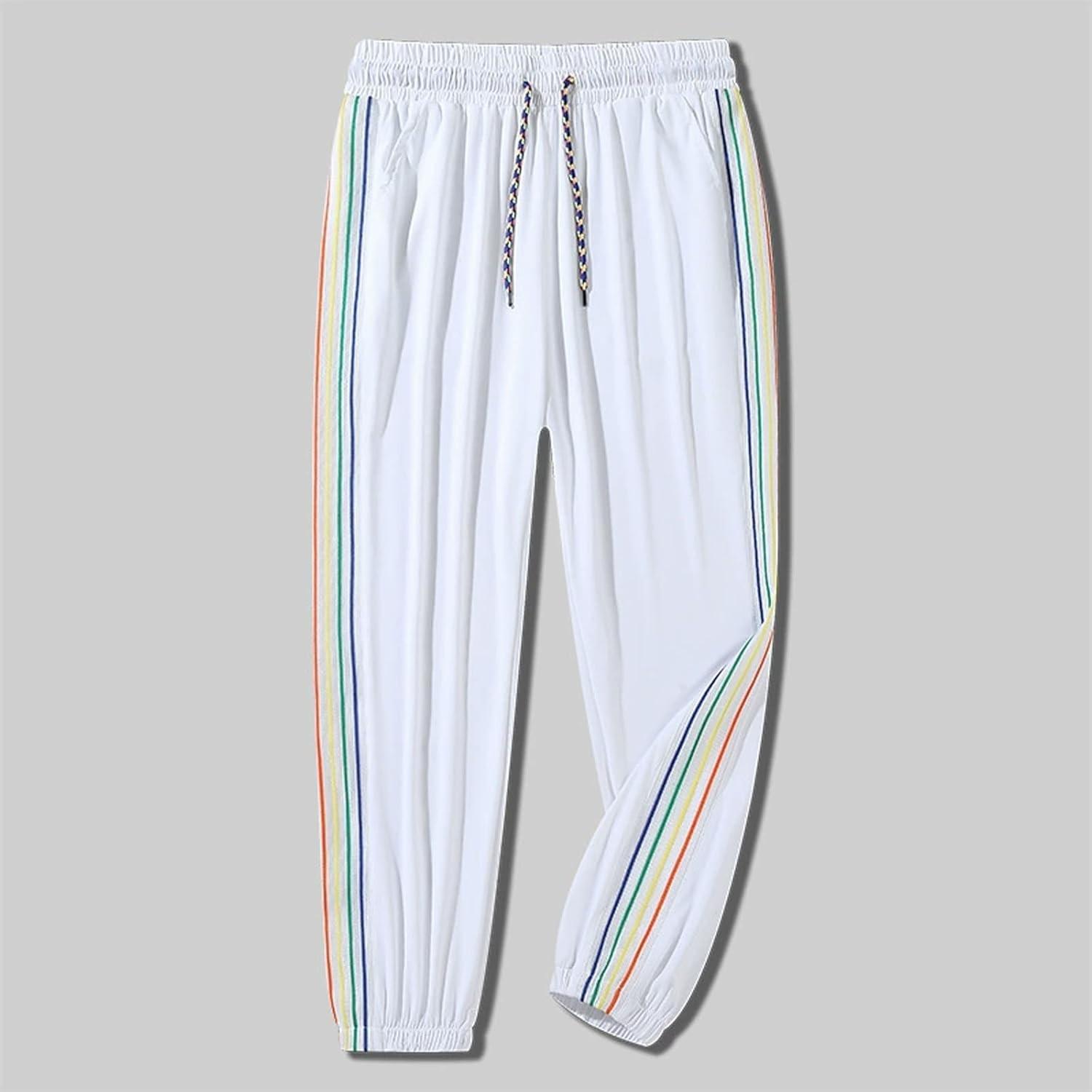 

Женские повседневные однотонные прямые повседневные брюки с эластичной резинкой на талии и карманами XL белый