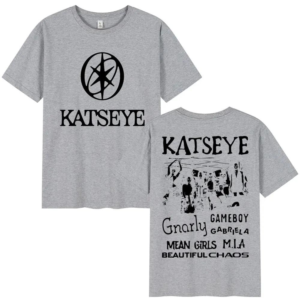 Oversized Kpop Katseye Print T Shirts Men Streetwear Hip Hop Fashion Men Popular T-shirt Pure Cotton Oversized T Shirts Streetwear