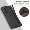 Luxury Cover Pen Holder Slot Case for Samsung Galaxy Z Fold 3 4 5 Fold5 with Pen Bracket Front Glass Film Protection ZFold4
