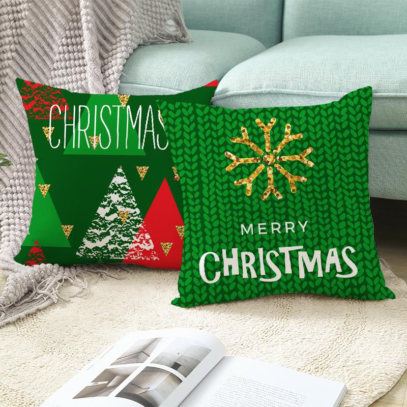 Nordic Christmas Pillowcase Printed Elk Snowflake Sofa Cushion Cover Office Cushion Cover Home