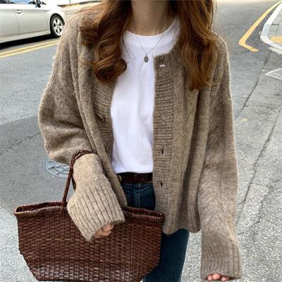 Winter Kleidung Pullover Strickjacken Frauen Korean Fashion Casual Lose Dicke Oansatz Gestrickte Tops Oberbekleidung Blusa Mujer 16053
