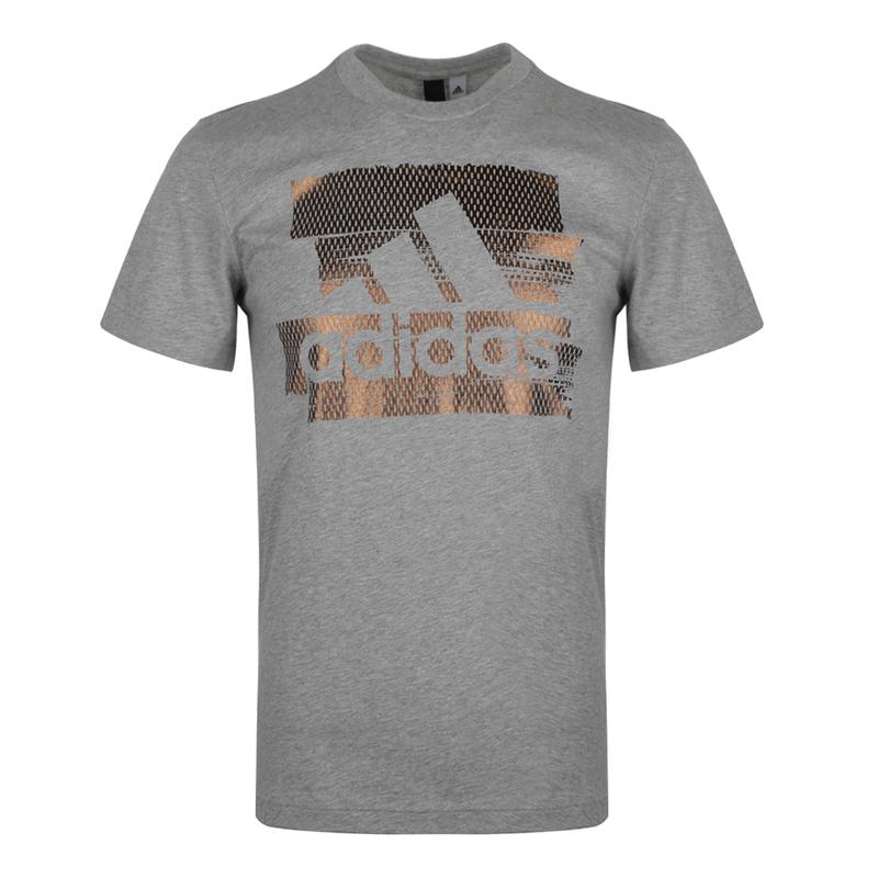 Adidas MH Bos Foil Comfortable Casual Crew Neck Short Sleeve T-Shirt Men Tops Gray DV3082 2XL
