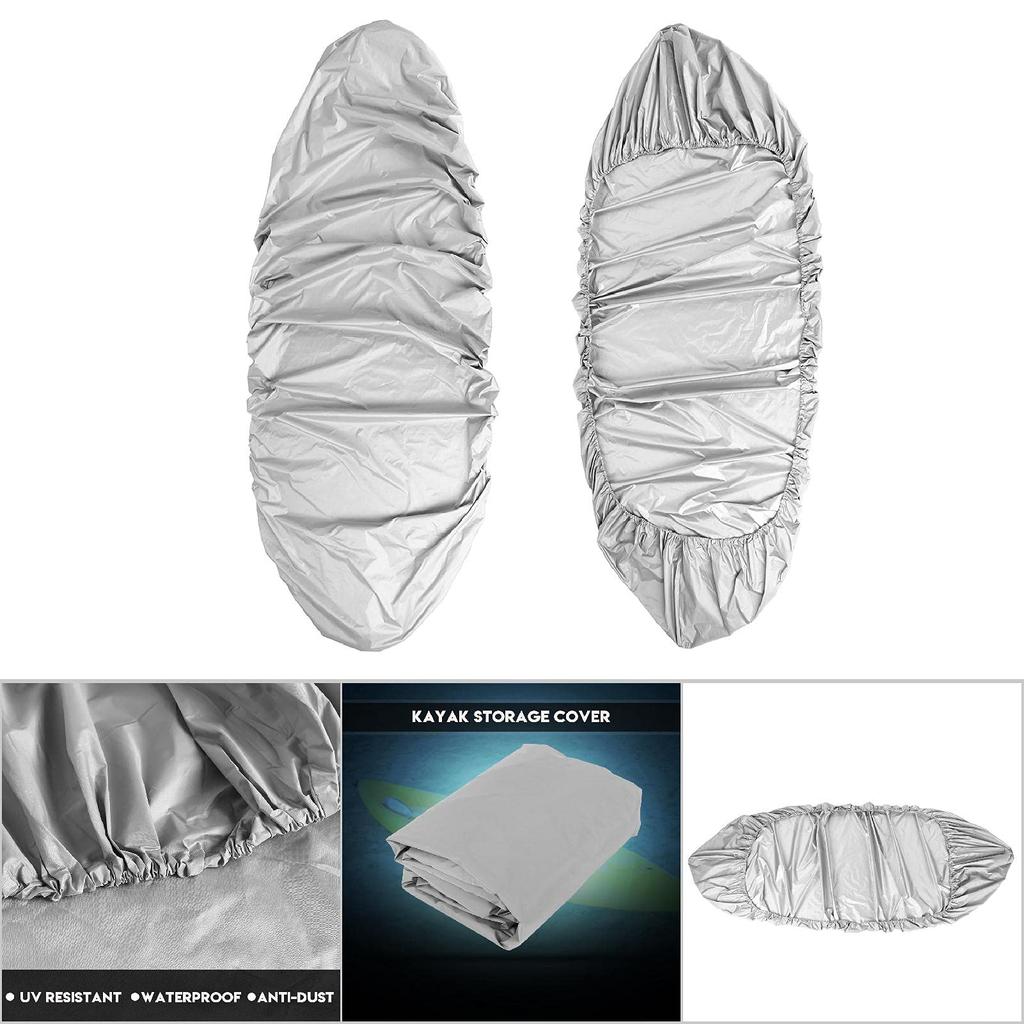Canoe Kayak Cover 4.5m Waterproof UV Storage Boat Cover Sun Protection 3.6-4M for Kayak Boat Canoe (Gray)