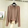 Sudadera con capucha de modal, básica, lisa, para usar en la parte inferior, combina con todo, para primavera, otoño y verano, informal, para uso urbano y con protección solar.