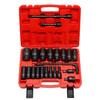 22-Piece Long Hex Socket Set, 12-Point Pneumatic, Thickened, Extended for Auto Repair & Maintenance.