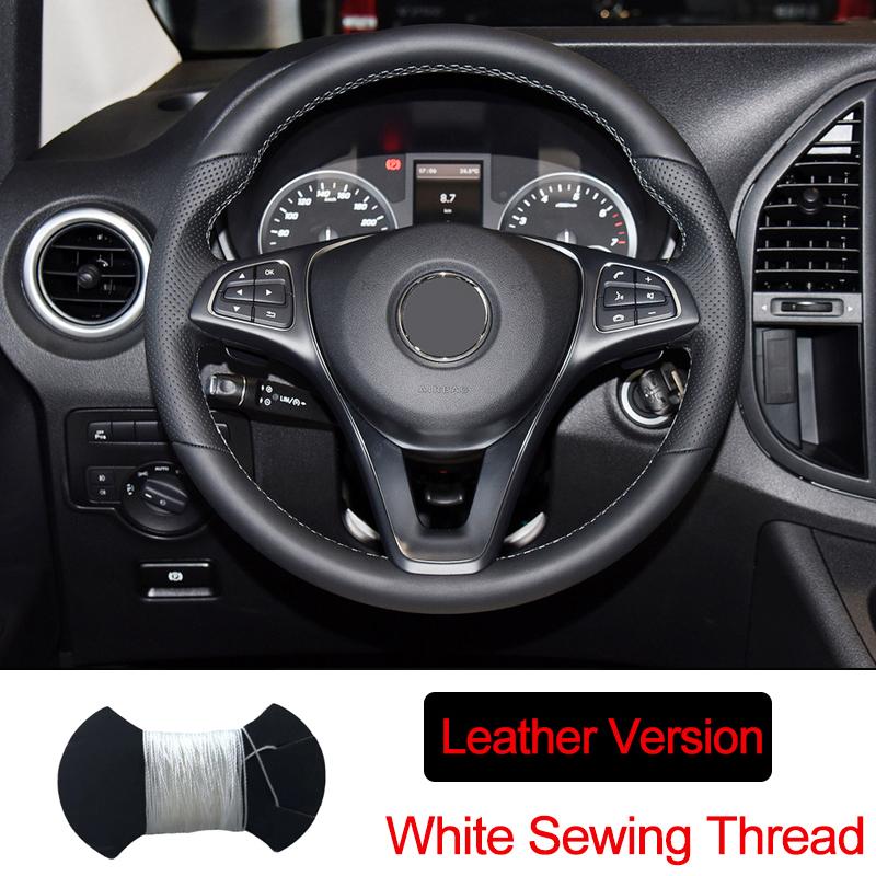 Hand Sewing Car Steering Wheel Wrap for Mercedes-Benz Vito III ( W447 ) 2015 - 2026 Circular Shape Braid On The Steering Wheel