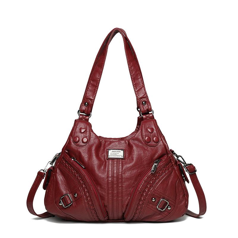 

Винтажная женская сумка через плечо большой вместимости, портативная сумка-кроссбоди, сумка для мамы красный