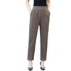 Ice Silk Elastic Waist Casual Pants for Middle-Aged & Elderly Women - Plus Size, Loose Straight-Leg Trousers