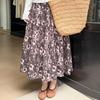 Women's French Floral Half-length Skirt Summer Mid-length Pleated Skirt Slimming Umbrella Skirt