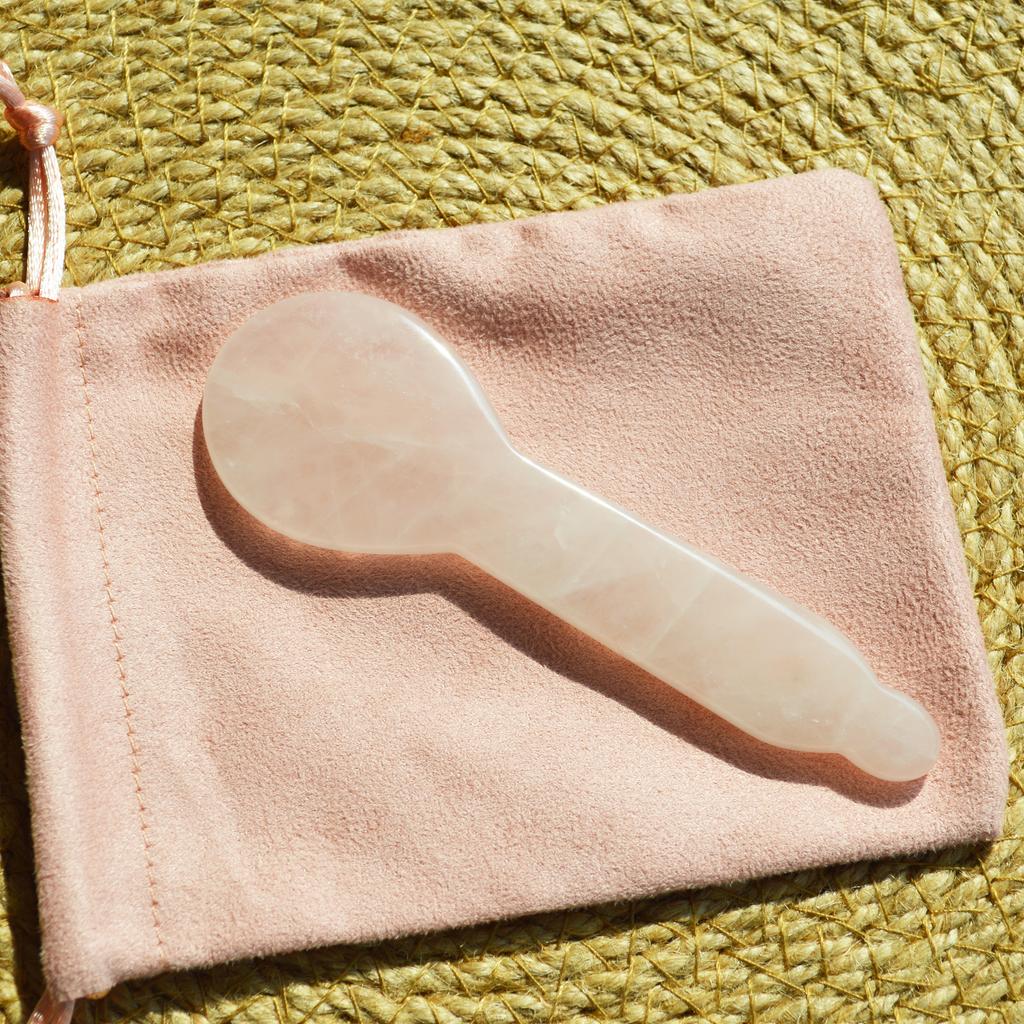 Reliable Exporter of Custom Rose Quartz Gua Sha Spoon for Facial Massage | Custom OEM Service