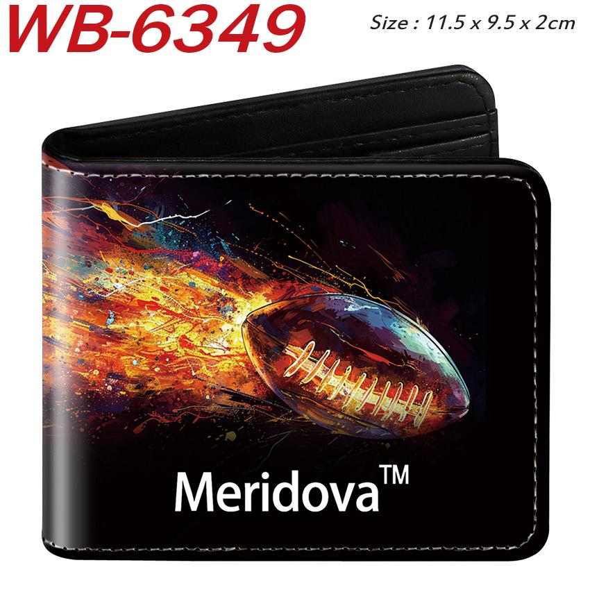 Sports Ball Bifold Wallet Football Basketball Rugby Pattern Student Coin Purse Card Holder Leather Short 1pcs
