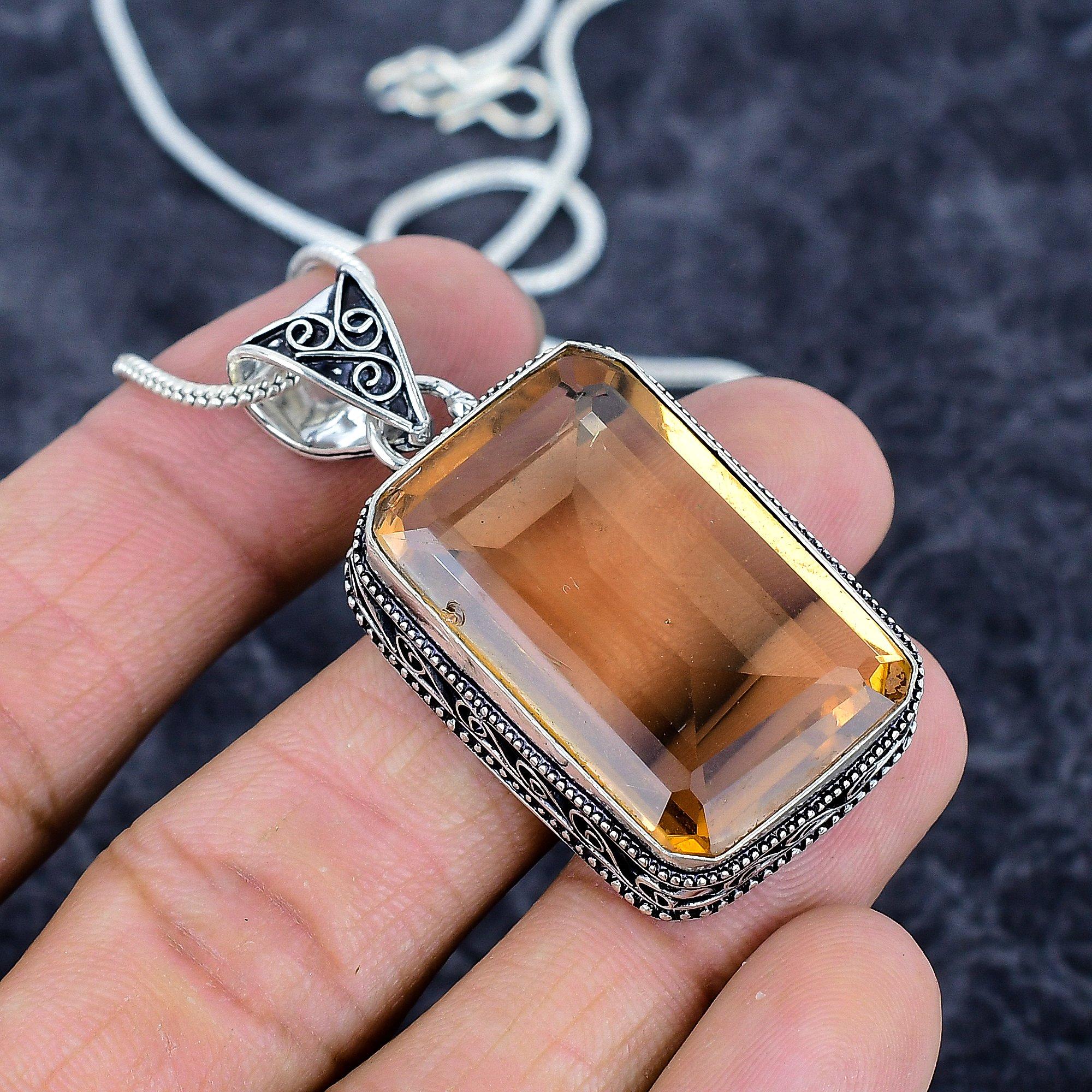 

Morganite Gemstone Handmade 925 Sterling Silver Jewelry Pendant 2.05 M-3220