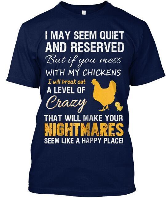 Crazy Funny Chicken Farmers T-Shirt Made in the USA Size S to 5XL 3XL