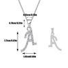 Round Cut Real Moissanite Customize A Letter Pendant 14K White Gold Plated