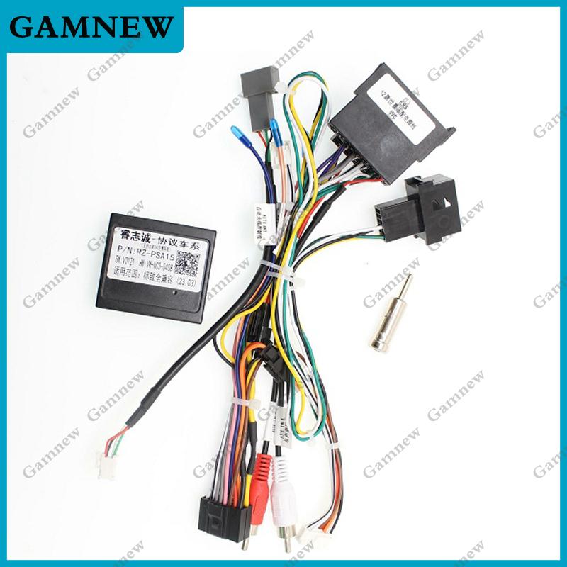 Car 16pin Wiring Harness Adapter Canbus Box Decode Android Radio Power Cabler For Peugeot Citroen C4 C-triunfo C-Quatre 2012