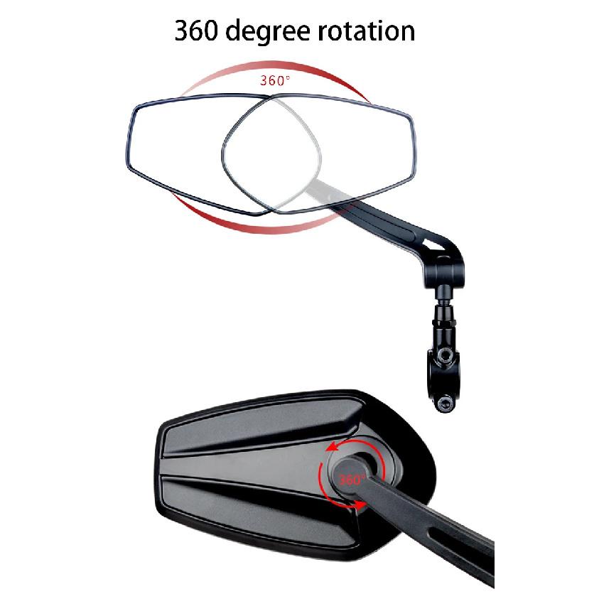 EasyDo Bicycle Rearview Handlebar Mirrors 360 Degree Rotate Cycling Rear View MTB Bike Handle Rearview Mirror
