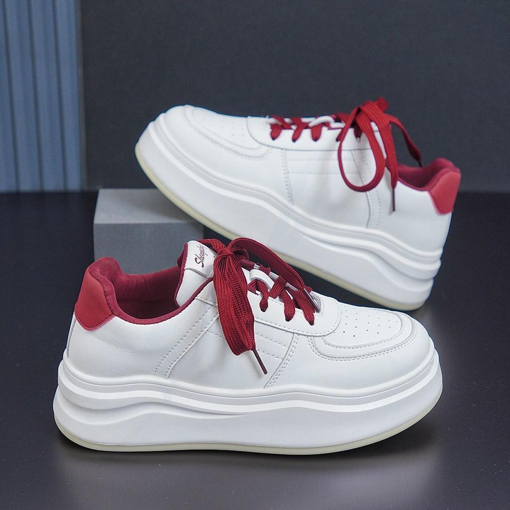 Thick-soled heightening small white shoes women's fashion versatile small height lightweight casual sports shoes round head color matching trend