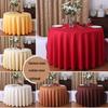Rund Röd Polyester Bordsduk för Bröllop, Middagar, Banketter, Hotell- och Restauranganvändning