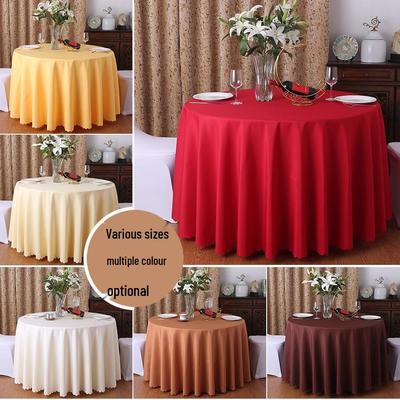 Round Red Polyester Tablecloth for Weddings, Dining, Banquets, Hotel, and Restaurant Use