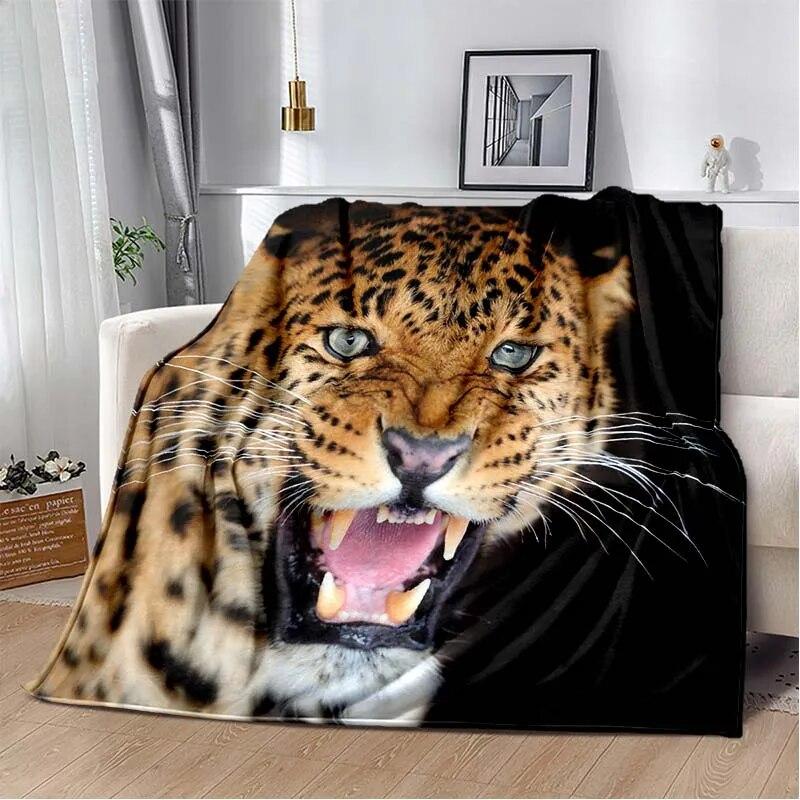 3d Tier Gepard Leopard Cartoon Blanket for Bed Picnic Blanket Sofa Thin Blanket Air Conditioning Blanket Customized Blankets