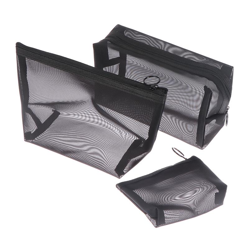 Geantă de machiaj cu plasă, organizator, husă de depozitare, cu fermoar, articole de toaletă, geantă cosmetică de călătorie
