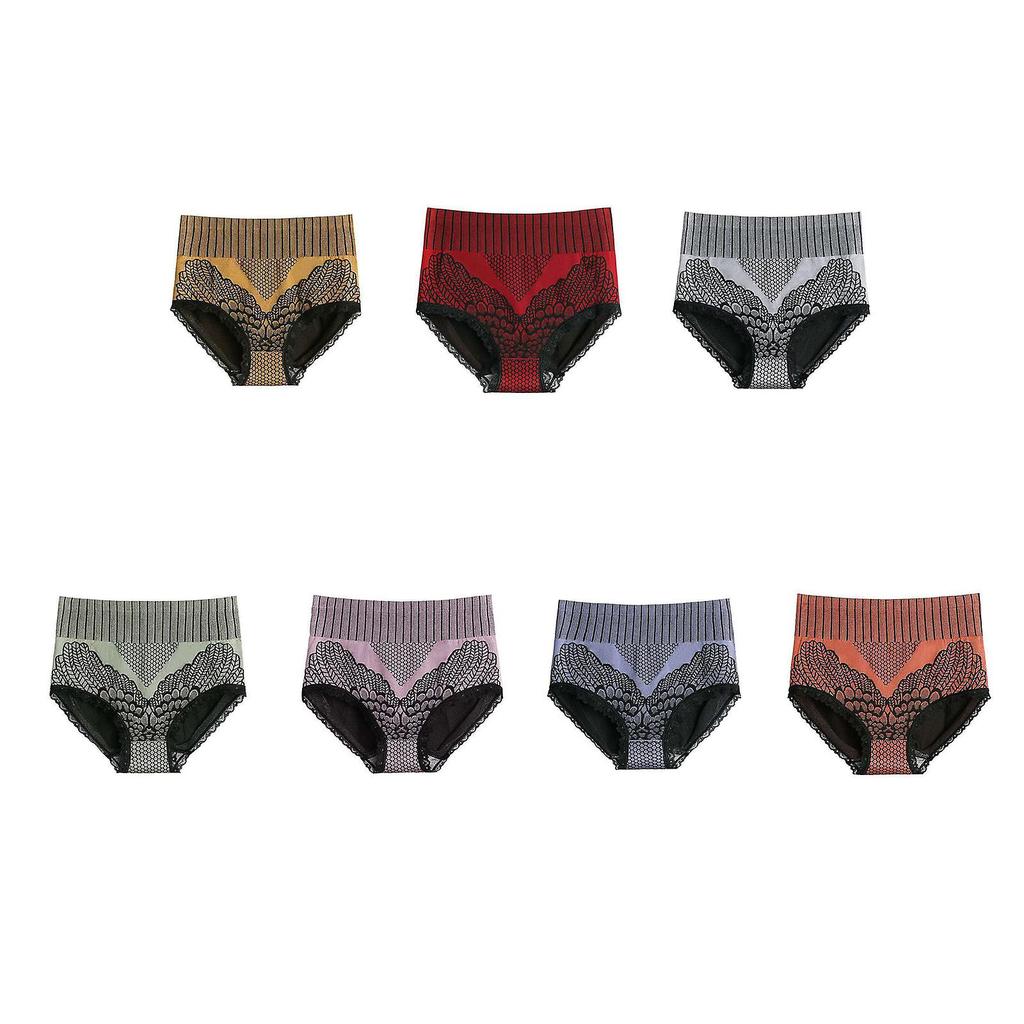 7 Pack Women High Waist Seamless Panties Soft Breathable Briefs