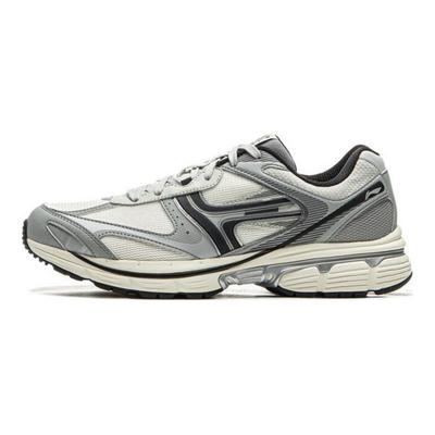 Li Ning Pentium P1000 Cushioning Slip Resistant Abrasion Resistant Low Top Running Shoes Men's Gray White ARSV039-2