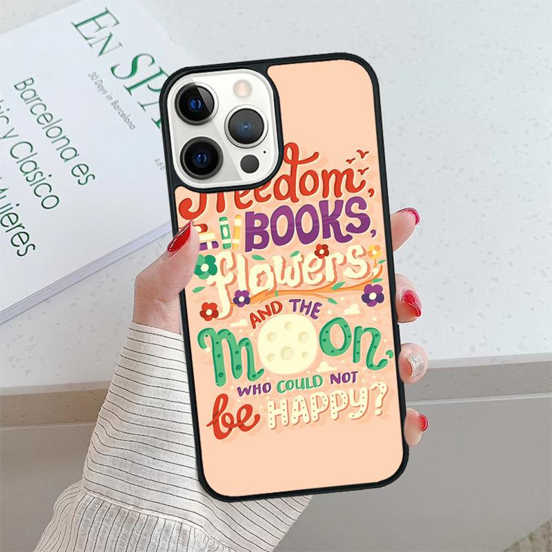 Read Books Library Bookshelf Quotes Phone Case For iPhone 17 Air 15 16 16e 14 13 12 11 Pro Max Coque For Apple PLUS Fundas