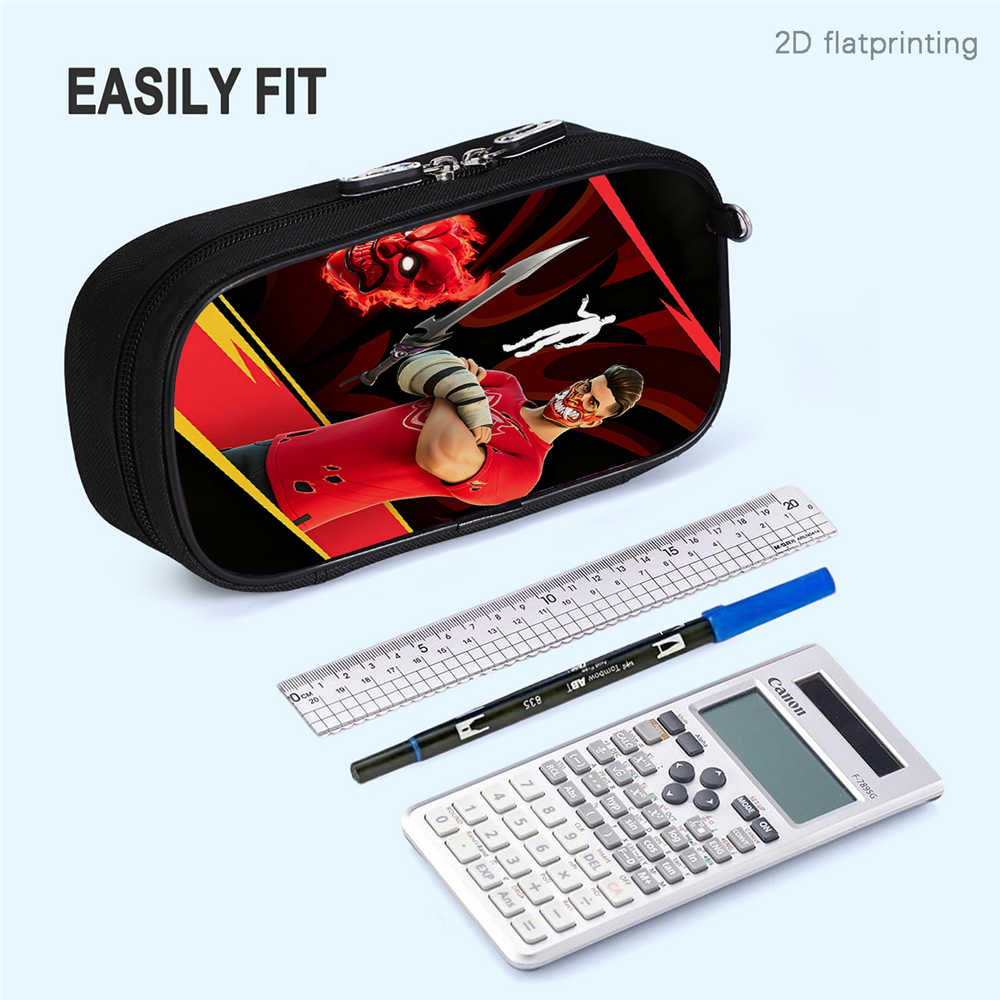 Fortnite Cartoon Lightweight Multi-Function Pencil Pouch, Unisex Kids Aged 6-14 Light Portable Student Stationery Storage Case