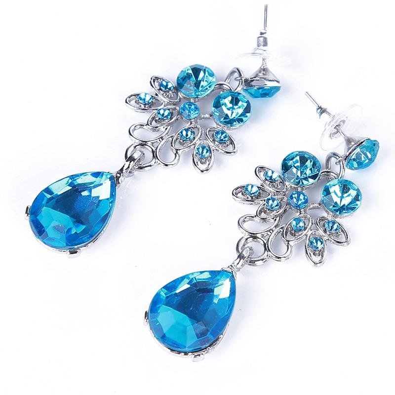 European and American Bride Drop Earrings Necklace Set Adjustable Pendant Necklace