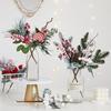 Artificial Christmas Pine and Rattan Garland with Pine Cones for Wall Hanging