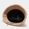 Girl Lamb Plush Autumn and Winter Korean Style Caps Pure Color Caps Lambwool Bucket Hat Female Hats