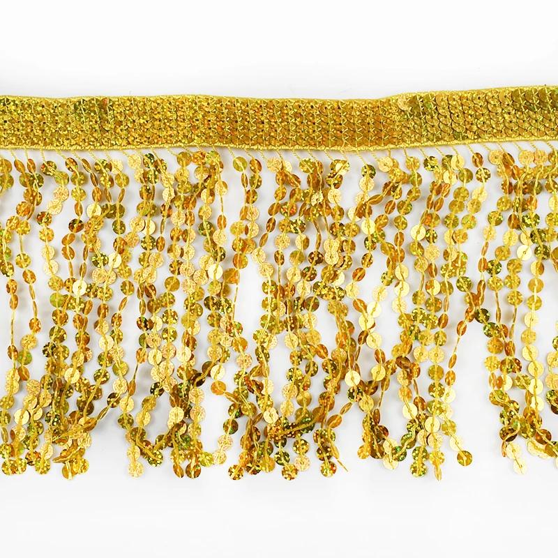 1-5M 16cm Meetee Sequin Tassel Fringe Latin Dress Lace Trims Ribbon Clothes Fringes Fabric Garment Crafts Sewing Accessories