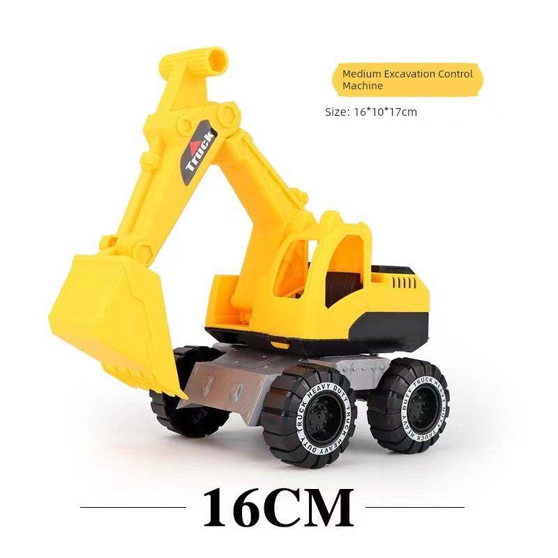 

Large Engineering Vehicle Kids Toy Boy Drop-Resistant Excavator Bulldozer Excavator Toy Car Boy Girl Model [Medium-body length 16cm] Excavator