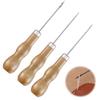 Manual Awl (Set of 3) - Leather Awl, Wooden Awl, Sewing Awl, Handheld Sewing Machine Awl, Awl Tool, Hand Sewing Repair Tool, Handy Shoe Repair