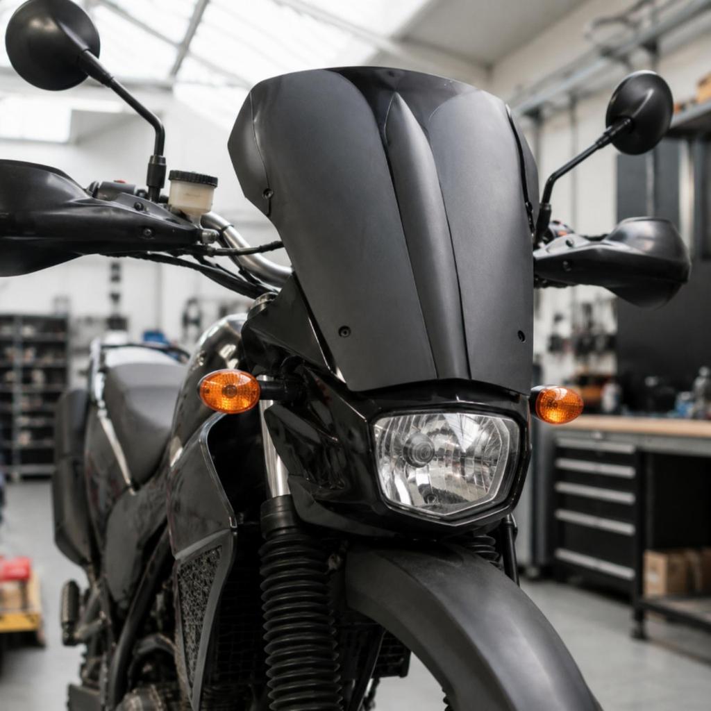 Motorcycle Windshield PreDrilled Windscreen Curved Black Acrylic for Everyday