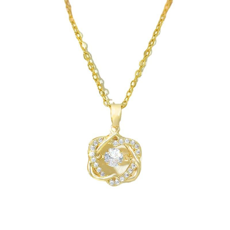 Wind Hexagram Love Necklace Female Fresh Simple Beating Heart Pendant Collarbone Chain