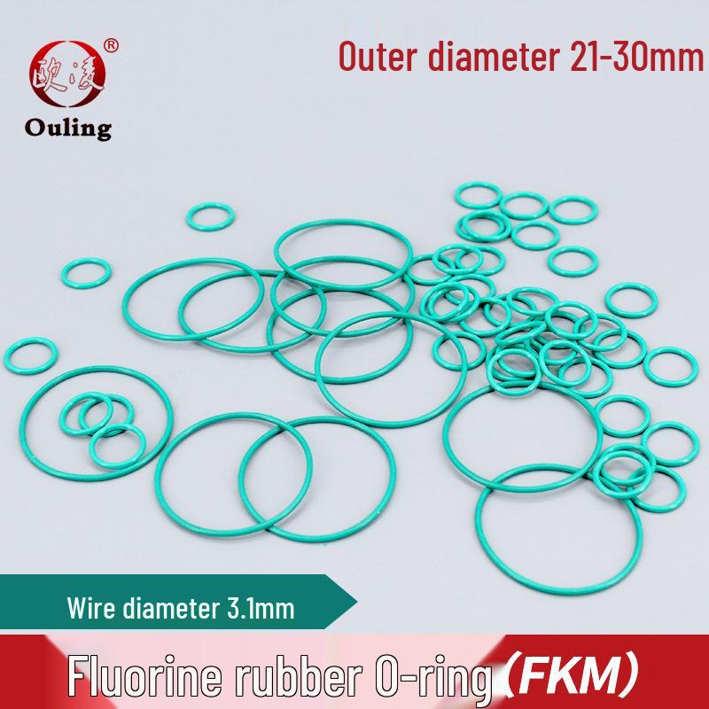 

Green FKM O-ring, Outer Diameters 21-30mm, Cross-section 3.1mm OD 21mm * 3.1mm (5 pcs) Green FKM O-ring