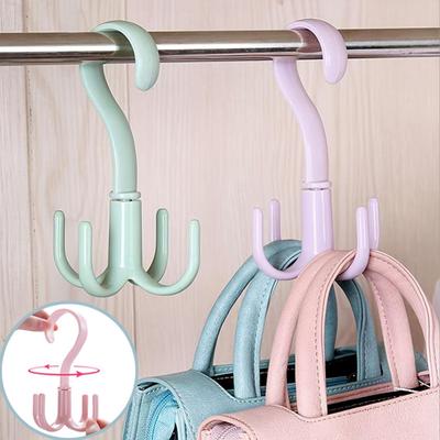 Appendiabiti Rotante con Ganci a 4 Artigli - Organizer Salvaspazio da Parete per Cravatte, Borse, Cinture, Cappelli e Sciarpe