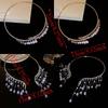 Shining Bridal Tassel Necklaces Crystal Neck Chain Choker Water Drop Rhinestone Jewelry  Women
