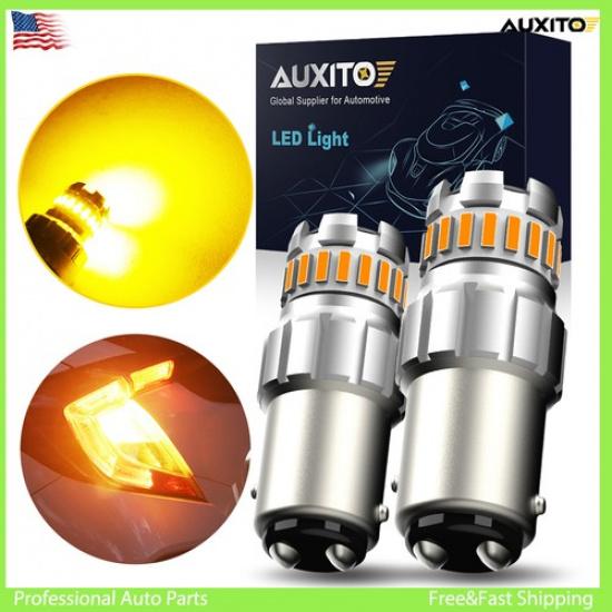 AUXITO 7507 BAY15D 1157 Amber LED Hyper No Flash Brake Tail Turn Light Bulb 2PCS
