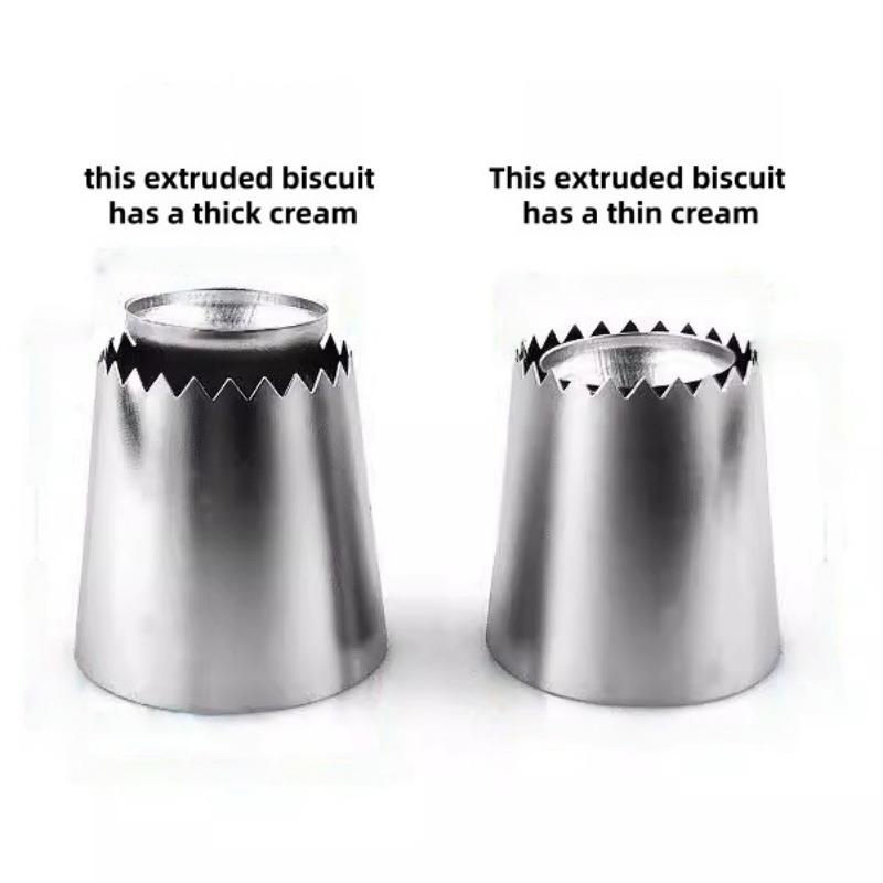 2pcs Piping Nozzles Set, Large Stainless Steel Icing Nozzles, Cream Cake Piping Tips For Dessert Biscuit Cup Cake, Kitchen Acces