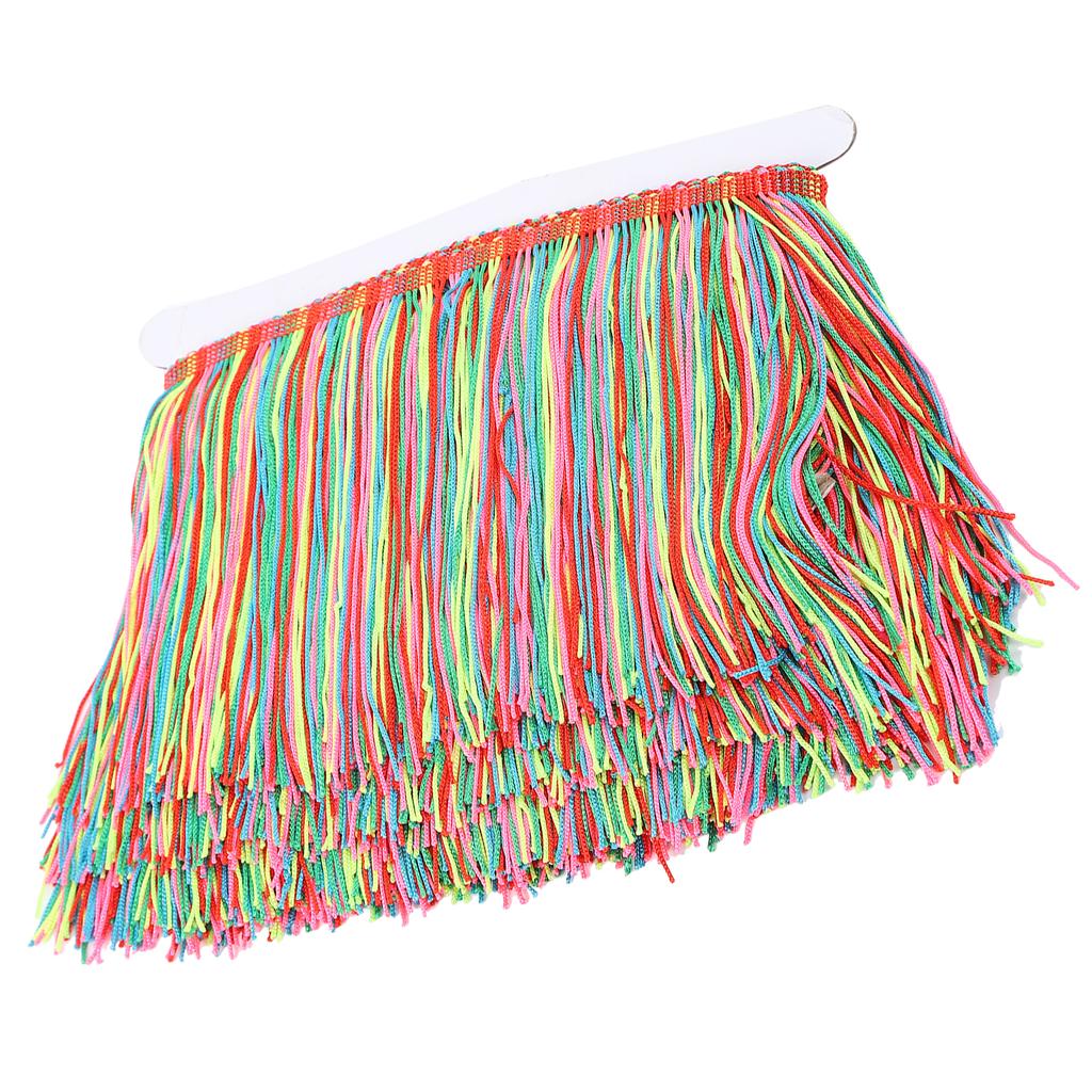 5 Colour Mixed Tassels Nylon Thread Multicolor Fringe Trim Home Garment Decoration