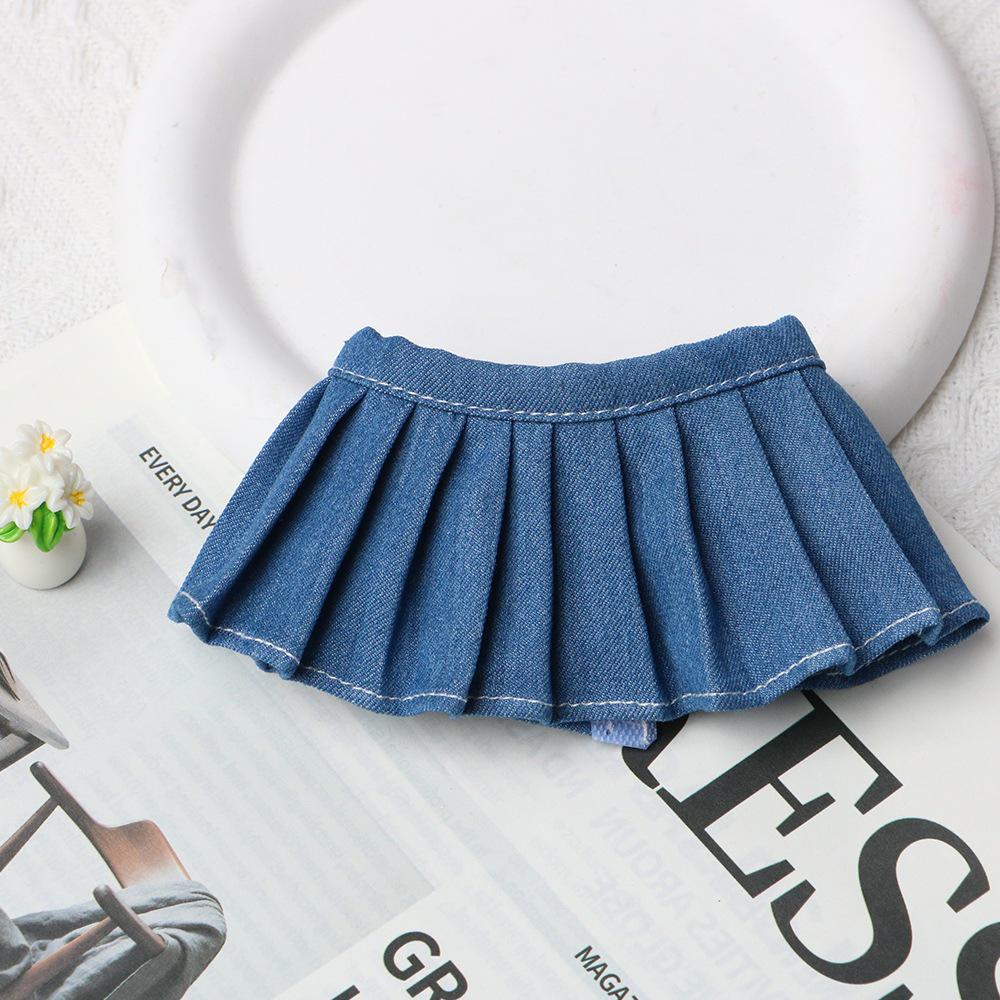 10cm Doll Clothes: Gazi Sister Skirt & Shirt Set, Potato Doll Pleated Skirt & Top, Cotton Dress-Up Outfits