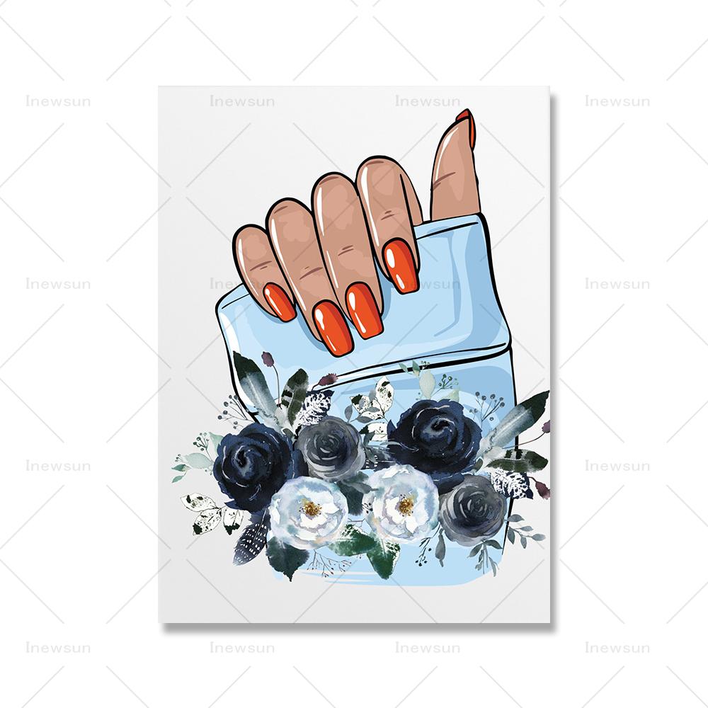 

Маникюрша Технологический настенный принт Маникюр шеллак Косметический уход за кожей Салон Книги по искусству Картина на холсте для ногтей Ручная красота Студия Плакат Декор 21x30cm No Framed