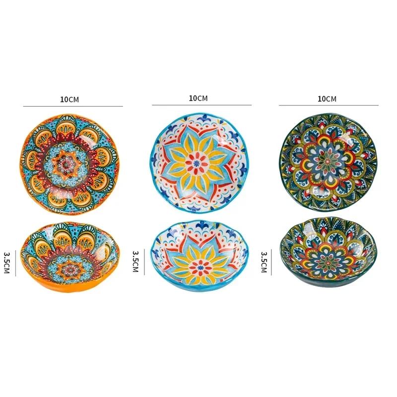 Богемская керамическая соусница для хот-пота, барбекю, приправ, уксуса, маленькая тарелка для закусок, корейская закуска, кимчи, маленькая тарелка