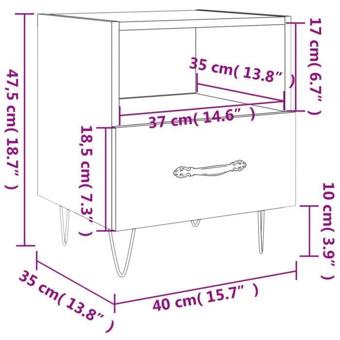 VidaXL Bedside Tables 2 Pcs White 40x35x47.5 Cm Engineered Wood 827421