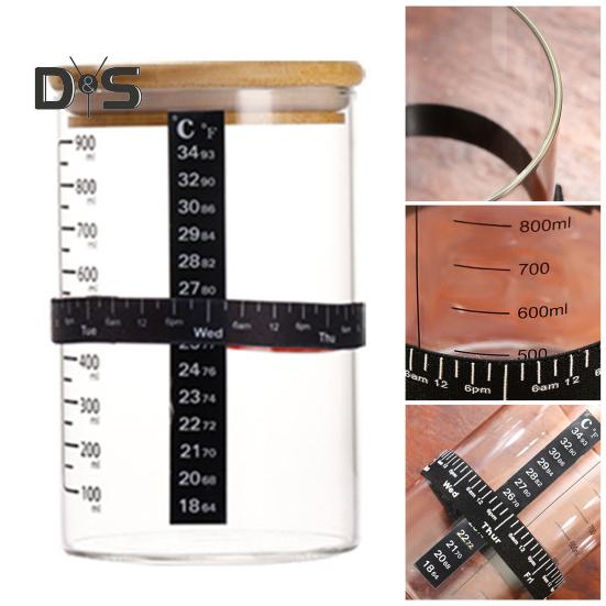 Surdegsburk med startpaket, stor kapacitet, bred öppning, BPA-fri, livsmedelsgodkänd, lätt att rengöra, multifunktionell glasburk, surdegsbehållare