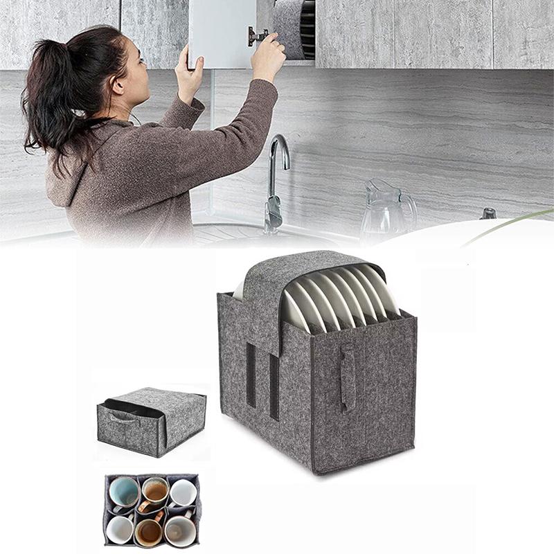 Porte-assiettes En Feutre Pour Camping – Range 8 Assiettes, Pliable, Pour Camping-car, Caravane Ou Cuisine